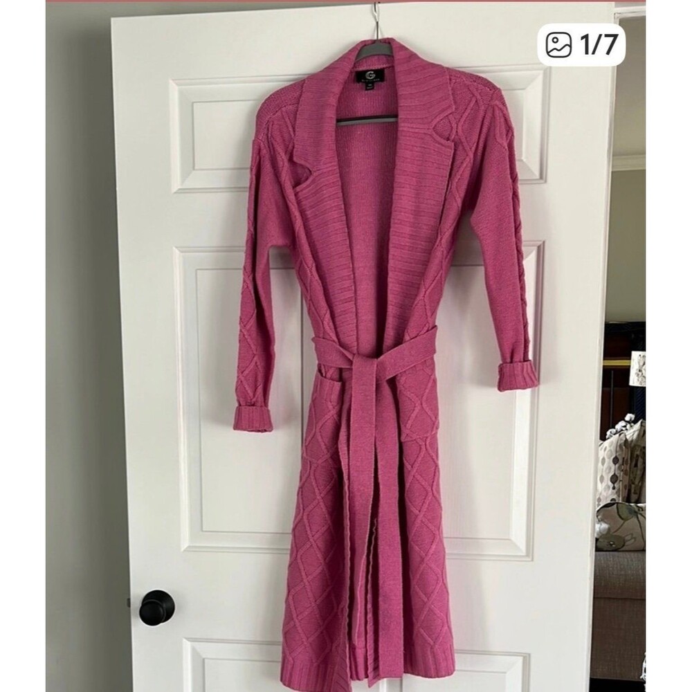 G Giuliana Super Cute Women's Long Pink Cardigan Sweater